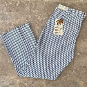 Vintage 70s Kmart Action Stretch Pants NWT Made USA 36x30 Check